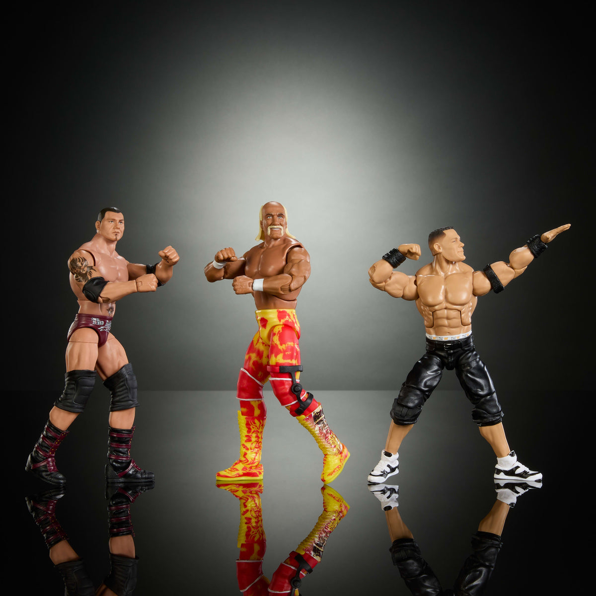 WWE Elite Collection John Cena, Hulk Hogan, and Batista Action Figure 3-Pack
