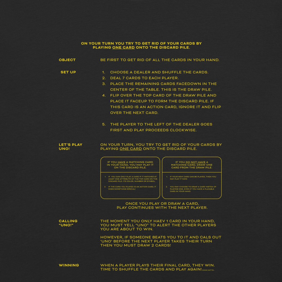 UNO Social Club Rules Black T-shirt